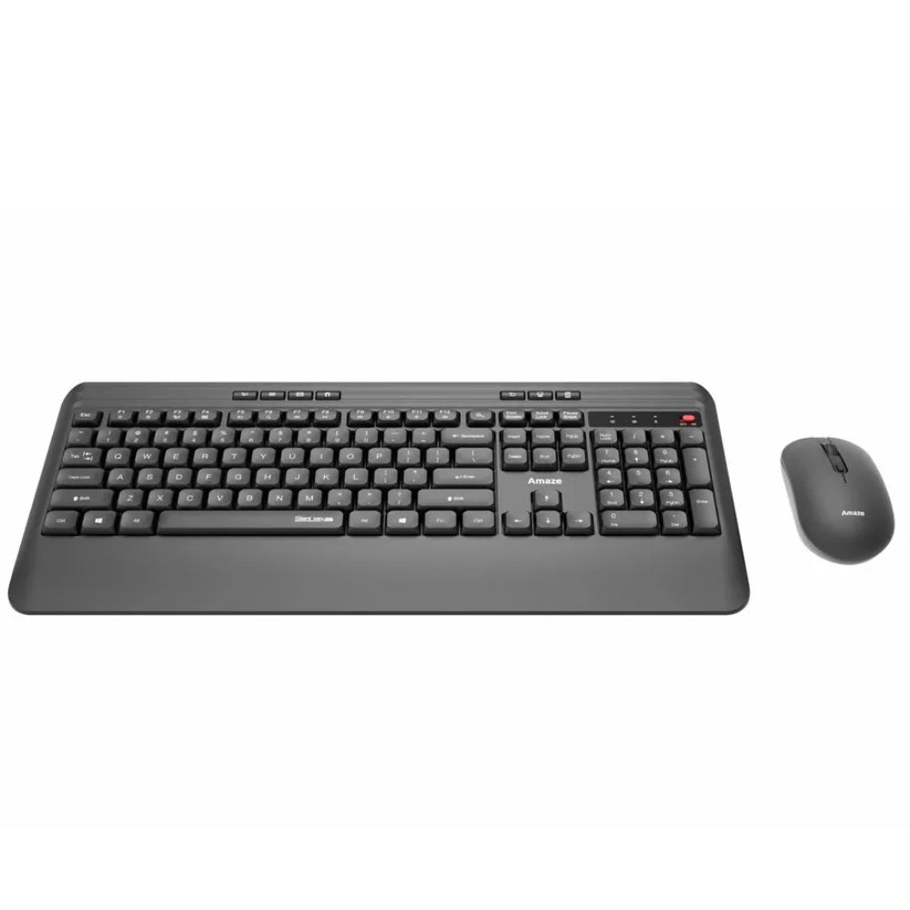 Amaze Probus A744 Wireless Keyboard & Mouse Combo | Comfort Silent Keys | Built-In Palm Rest | Ergonomic Design | 2.4GHz Wireless | For Home & Office Use