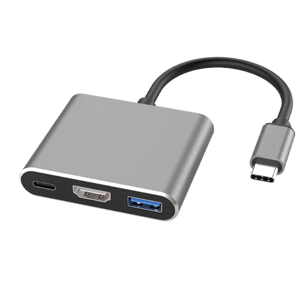 Onten OTN-9175D | USB-C to HDMI + USB 3.0 + PD 3.0 Adapter | 4K@30Hz HDMI Output | 5Gbps USB 3.0 | 60W PD Charging | Plug & Play | For Laptops, Tablets, Smartphones