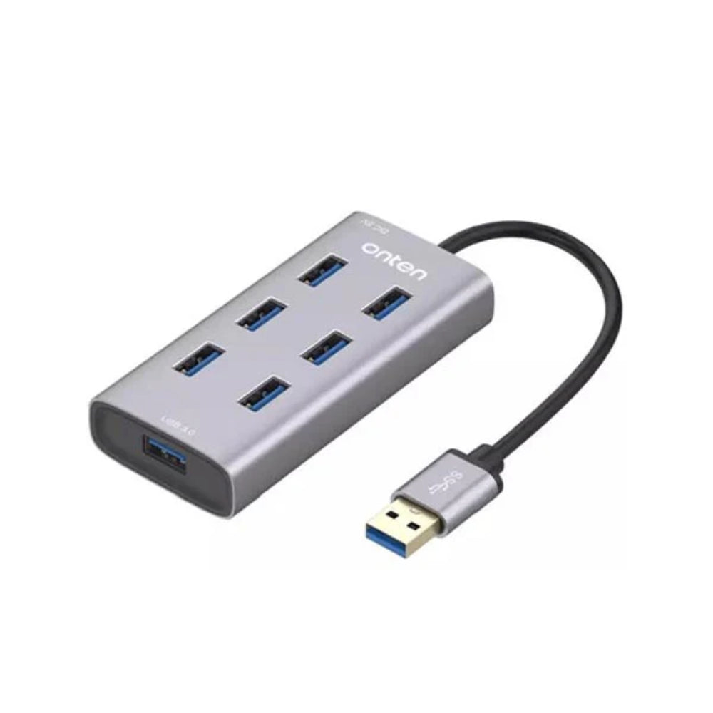 Onten 8108 | USB 3.0 to 7-Port Docking Station | USB 3.0 × 7 | 5Gbps Transfer | Plug & Play | For PCs, Laptops, Smart TVs, Consoles
