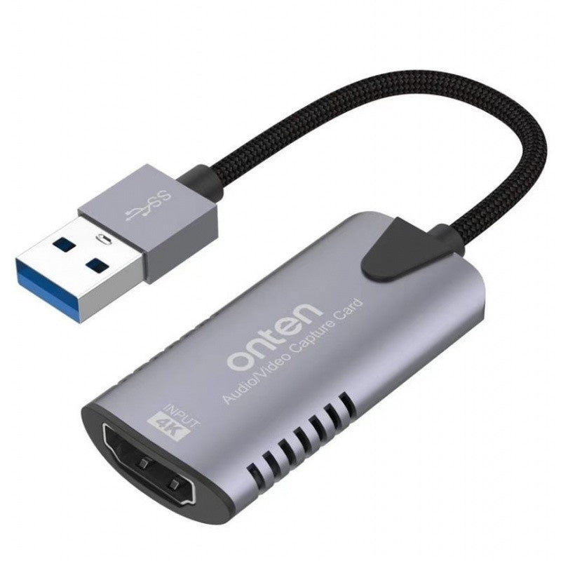 Onten OTN-US323 | USB to HDMI 4K Audio Video Capture Card | 4K@60Hz Input | 1080p@60Hz Output | Plug & Play | For DSLR, PS5, Xbox, Nintendo Switch, Set-Top Boxes, Laptops