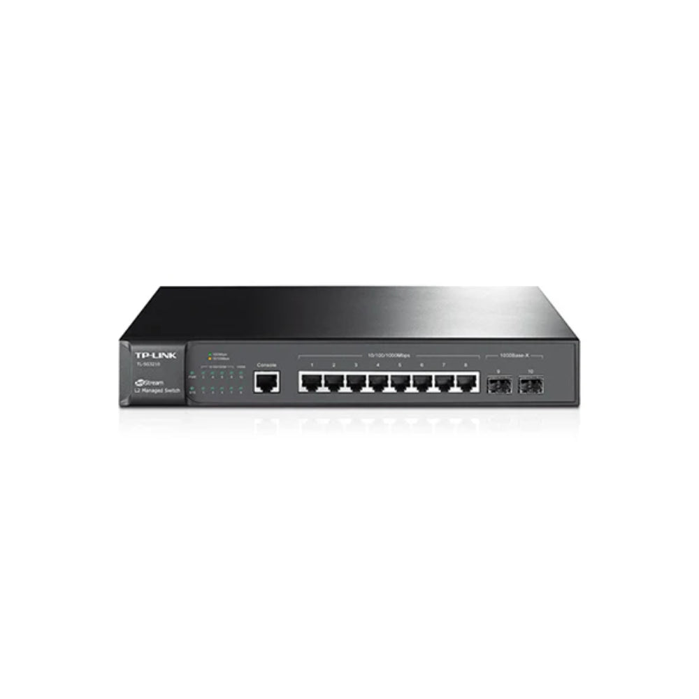 TP-Link TL-SG3210 JetStream 8-Port Gigabit L2 Managed Switch with 2 SFP Slots | Enterprise-Grade Security, Advanced QoS, and Full Management Control