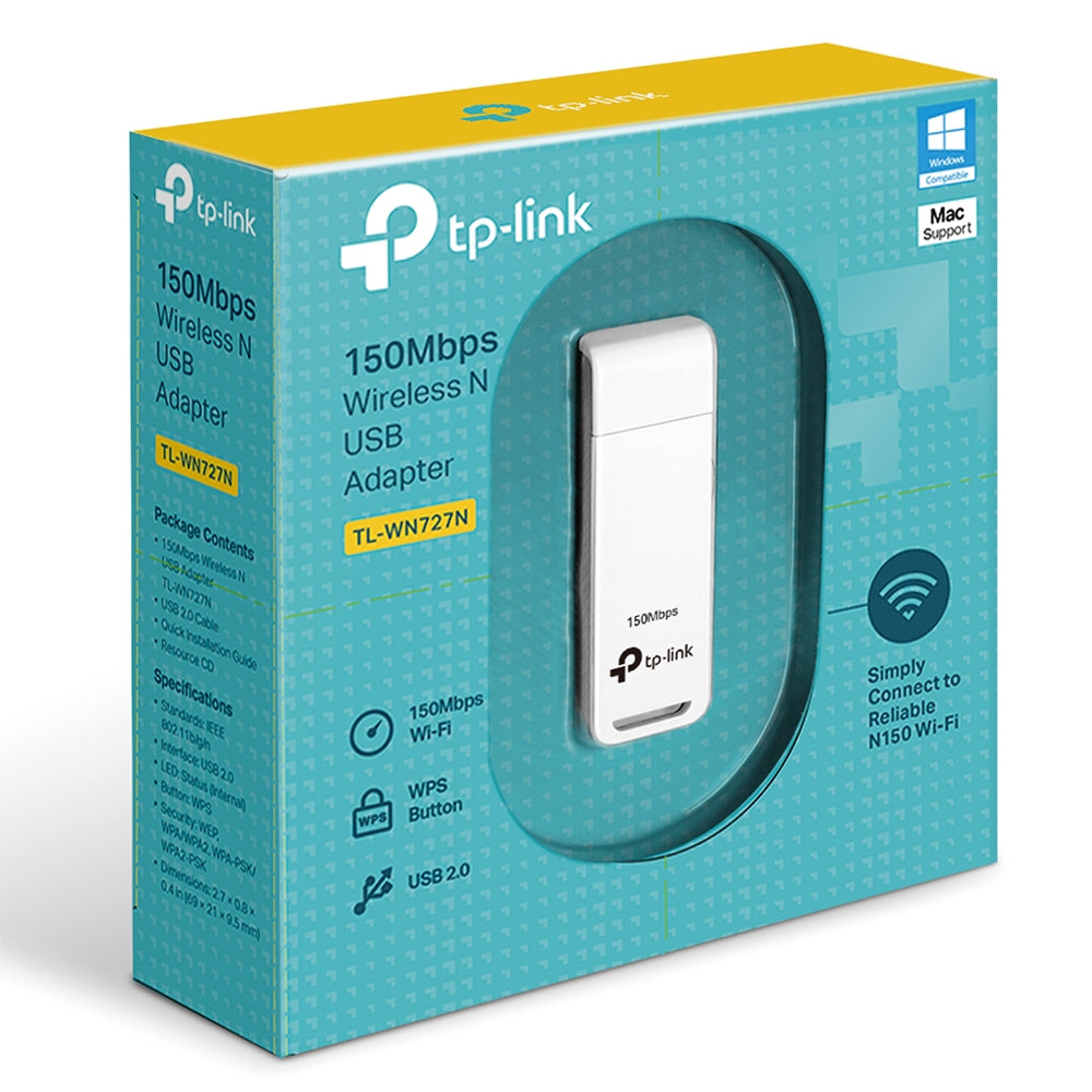 TP-Link TL-WN727N 150Mbps Wireless N USB Adapter | Reliable Wi-Fi Adapter with WPS Security and Smooth Streaming Performance