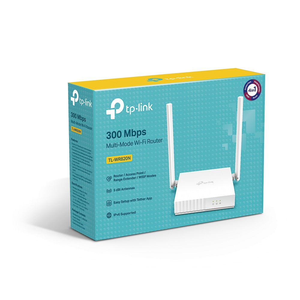 TP-Link TL-WR820N 300Mbps Wi-Fi Router Wi-Fi 4 2.4 GHz: 300 Mbps Single-Core CPU | Versatile Wireless Solution for Everyday Connectivity