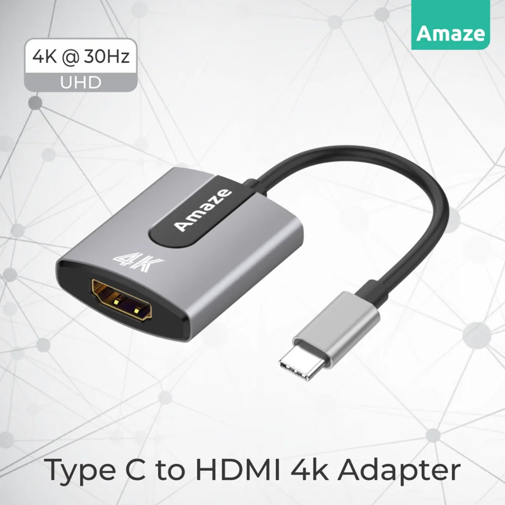 Amaze A120 | TYPE C TO HDMI 4K ADAPTER | Type-C to HDMI Converter, 4K@30Hz, Universal Compatibility