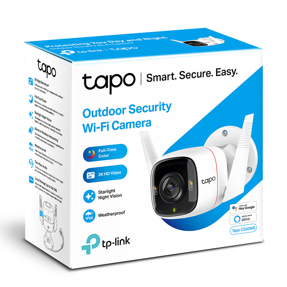 TP-Link Tapo C320WS Outdoor Security Wi-Fi Camera | 2K QHD Surveillance with Full-Color Night Vision, Dual Connectivity & Smart Alerts