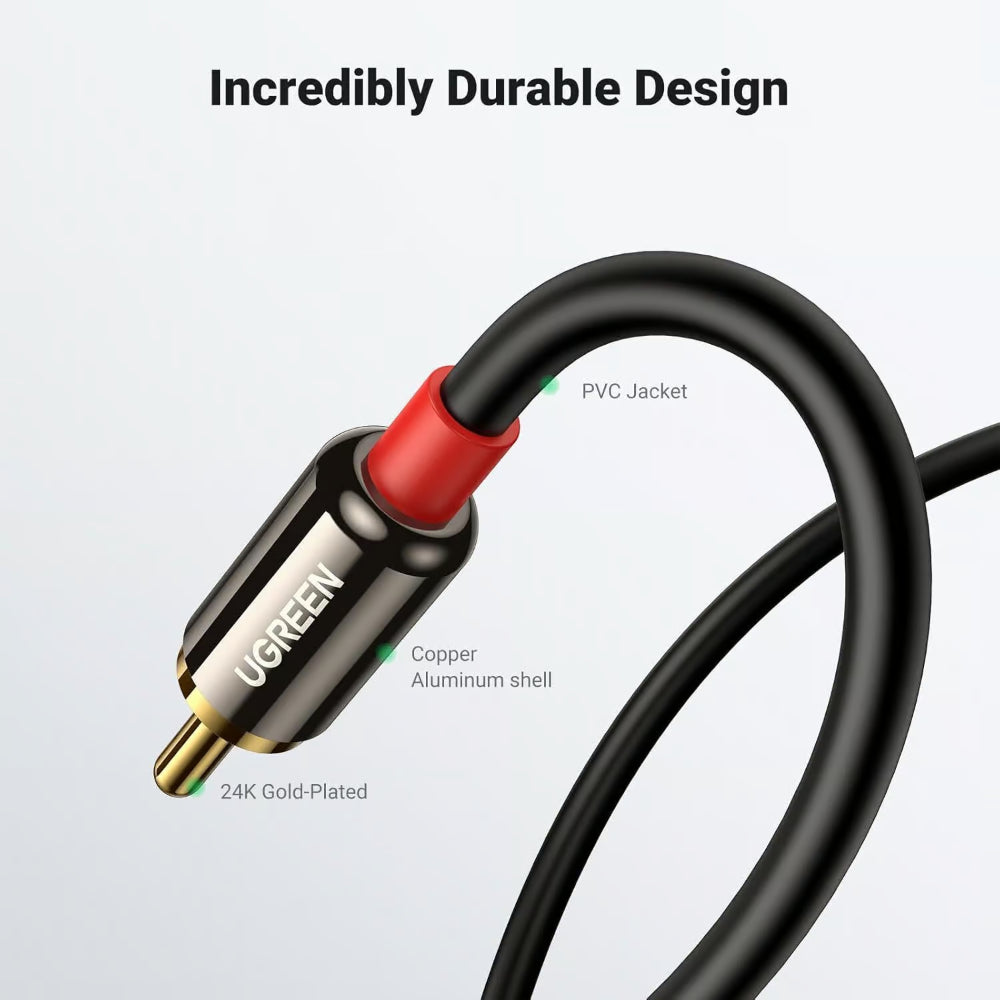 UGREEN 10590 | AUX Audio Cable 3.5mm to RCA (HiFi Sound, 3m)
