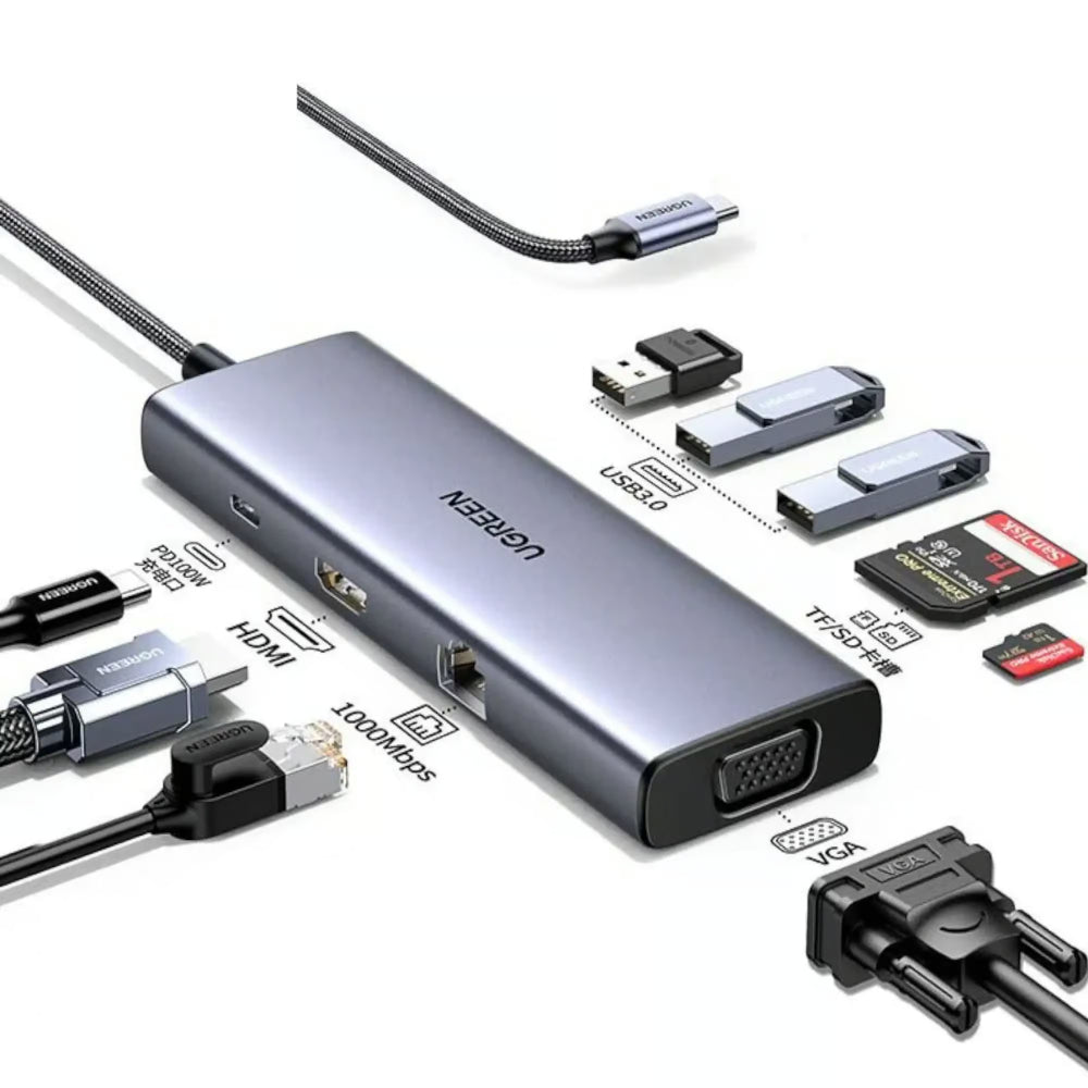 UGREEN 15600 | 9-in-1 USB-C Multifunctional Docking Station | 4K