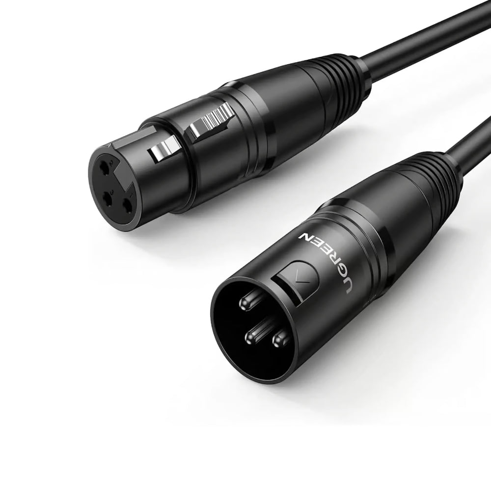 UGREEN 20710 | XLR Cable (2m, Balanced 3-Pin Male to Female, Mic Cable for Studio, Mixer & Live Recording)