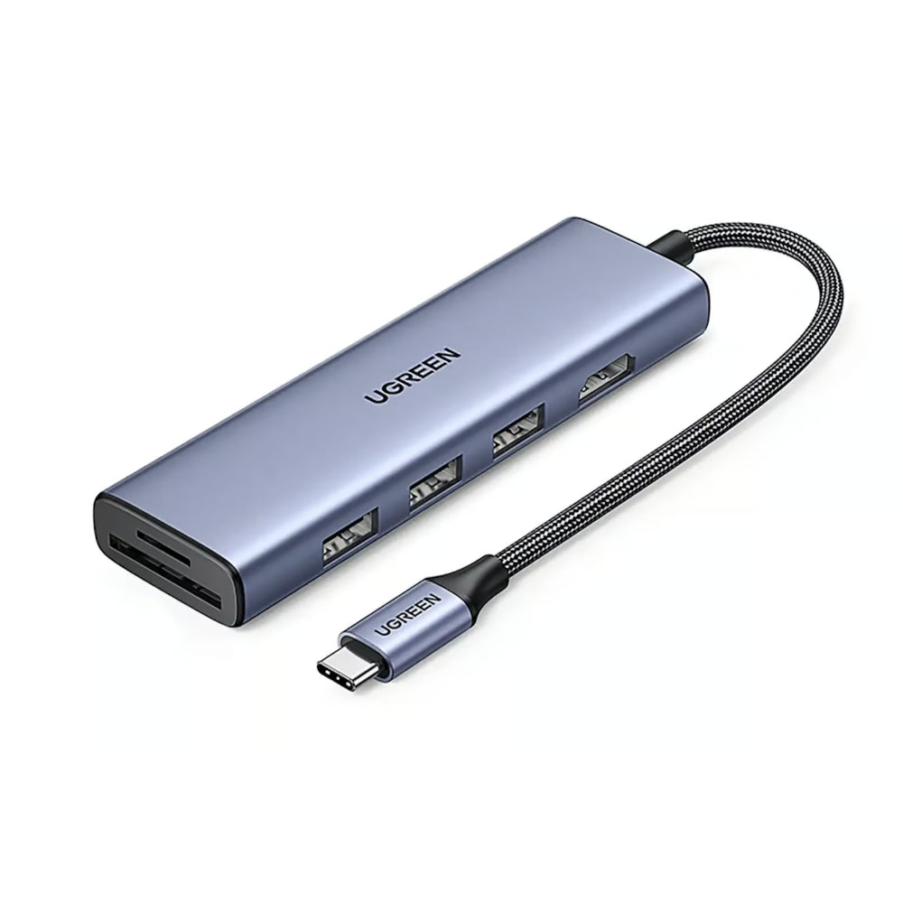 UGREEN 20956A | 6-in-1 USB-C Hub (HDMI + 3 × USB 3.0 + SD/TF Card Readers)