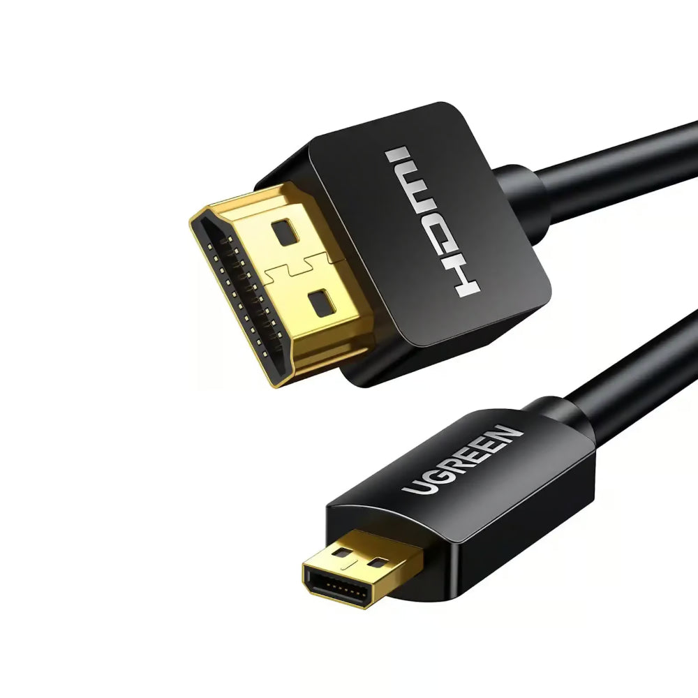 UGREEN 30102 Micro HDMI to HDMI Cable | 4K UHD, Male to Male, 1.5m Black