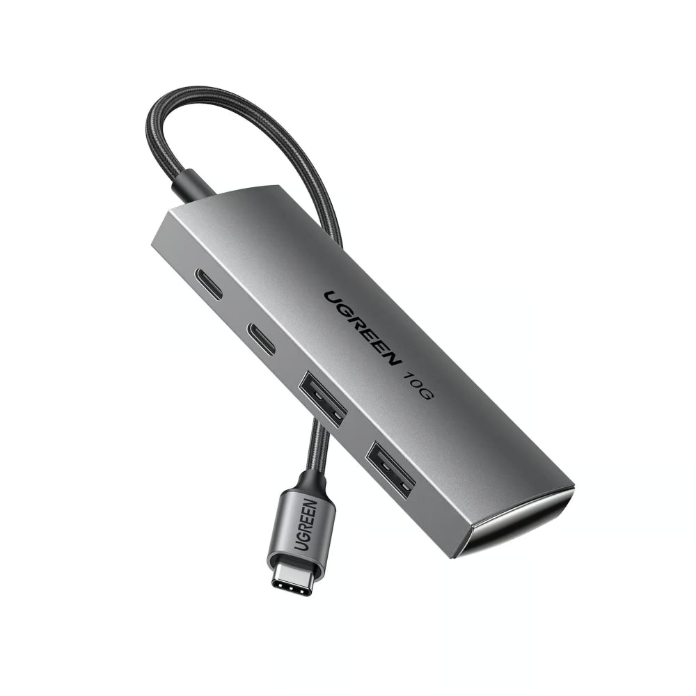 UGREEN 30758 | USB-C Hub Gen 2 (10Gbps, 4 Ports, USB 3.2 with 2 × USB-C + 2 × USB-A)