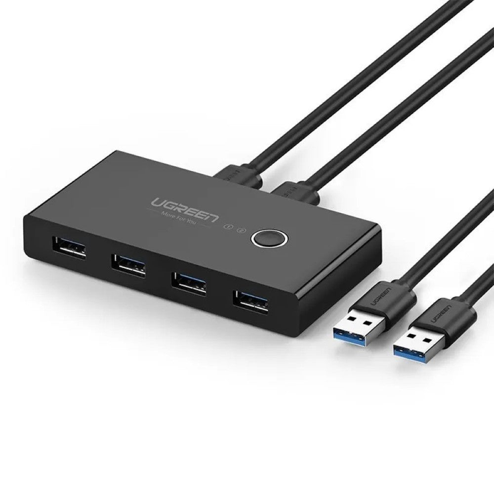 UGREEN 30768 | USB 3.0 4-Port Switch (with 2 Pack USB Male Cables)