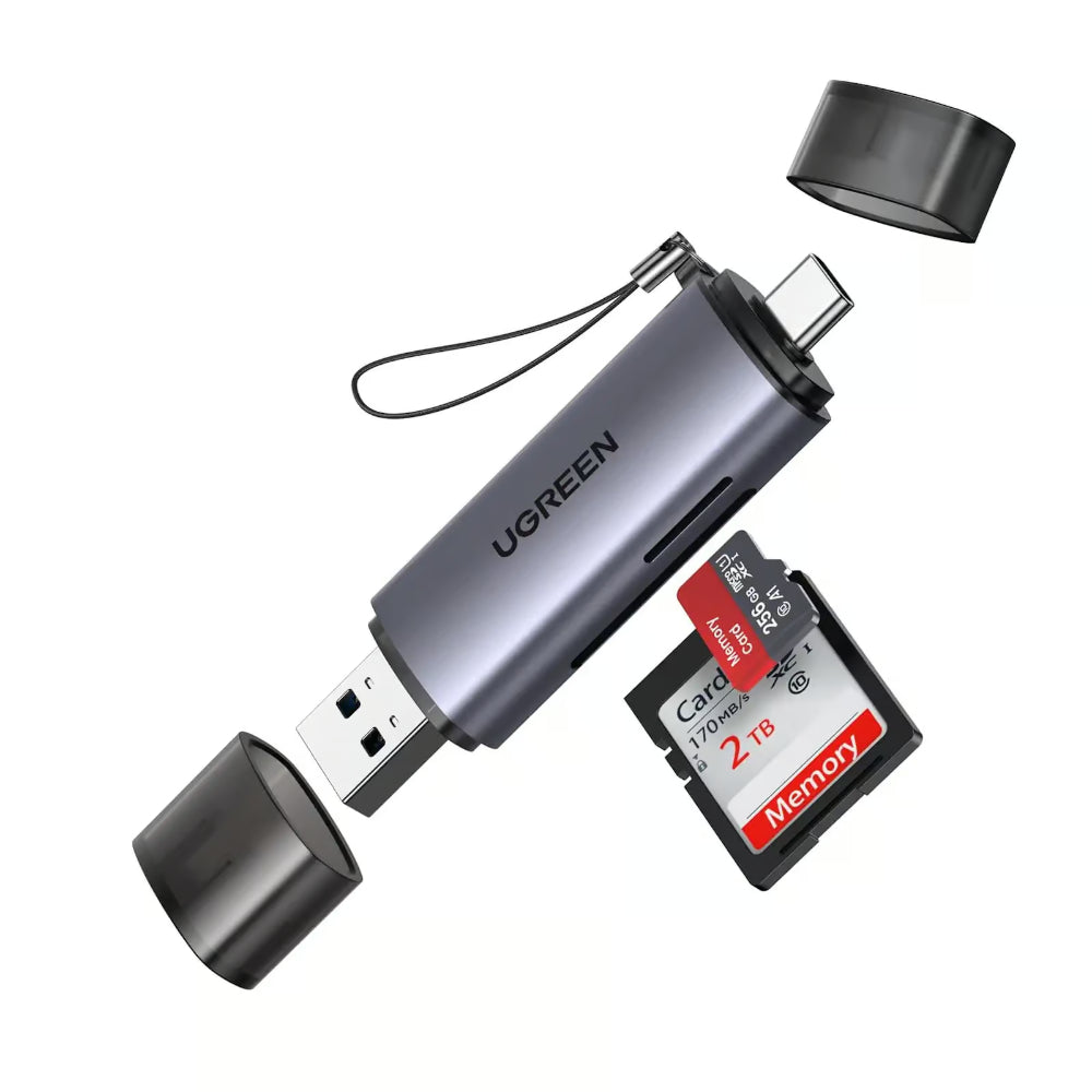 UGREEN 50706 | USB-C & USB-A 2-in-1 SD Card Reader (Dual Slot, 5Gbps)