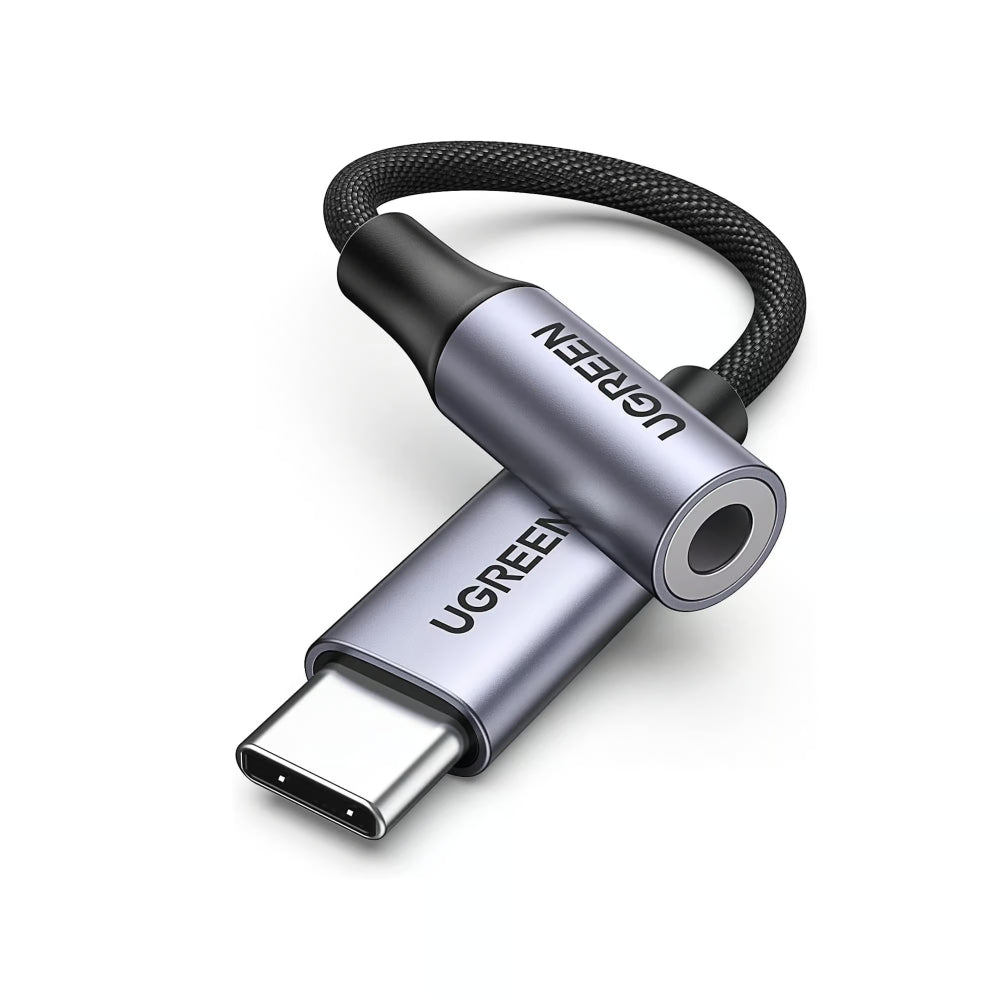 UGREEN 80154 USB‑C to 3.5mm Audio Cable | Aluminium Shell with Braided 10cm Design