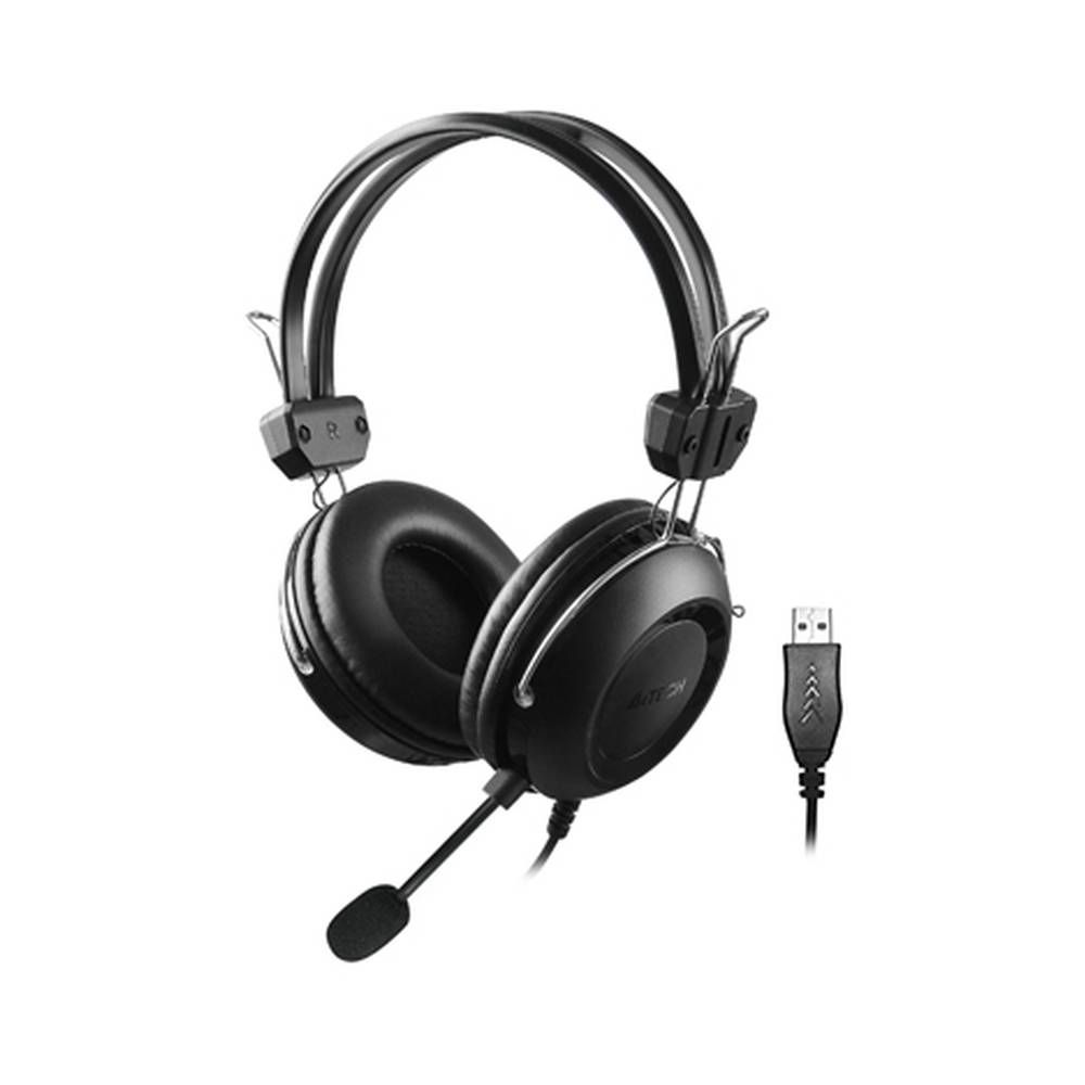 A4Tech HU-35 Comfort Fit | Stereo USB Headset | Noise-Cancelling Mic | In-line Controls