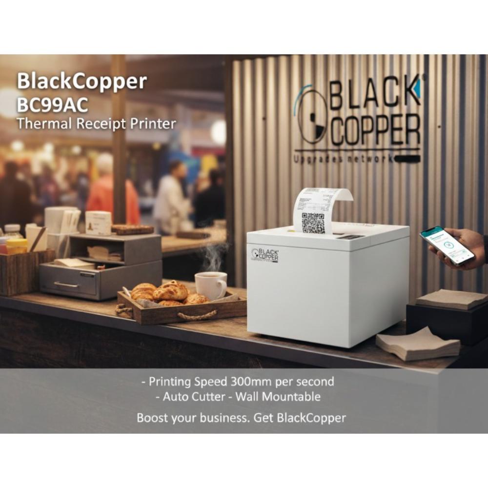 Black Copper BC-99AC Thermal Receipt Printer | 3-Inch (80mm) POS Printer | USB | Auto Cutter | 300mm/s High-Speed Printing