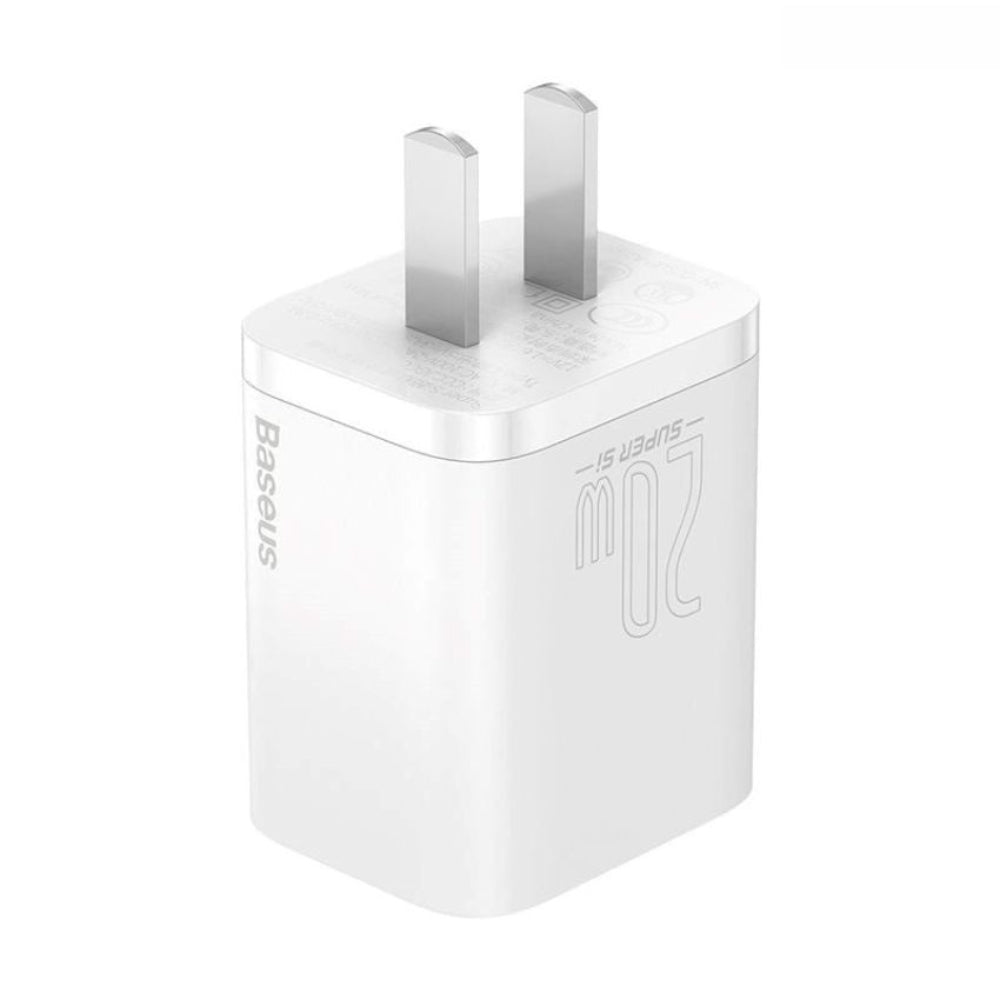 BASEUS SI | 20W Fast Charger (USB‑C, CN Pin, White) – Model CCSUP‑A02