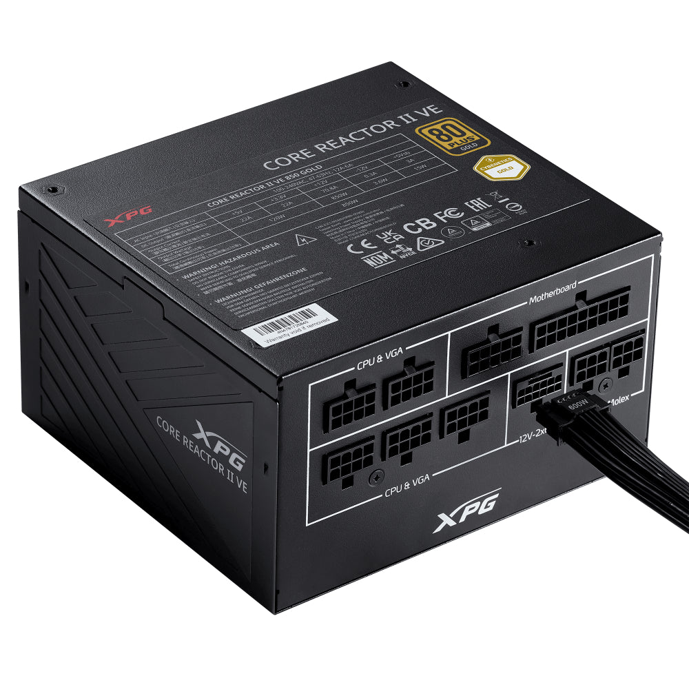 XPG CORE REACTOR II VE 850W 80+ Gold Power Supply | ATX 3.1 PSU with 12V-2x6 Connector