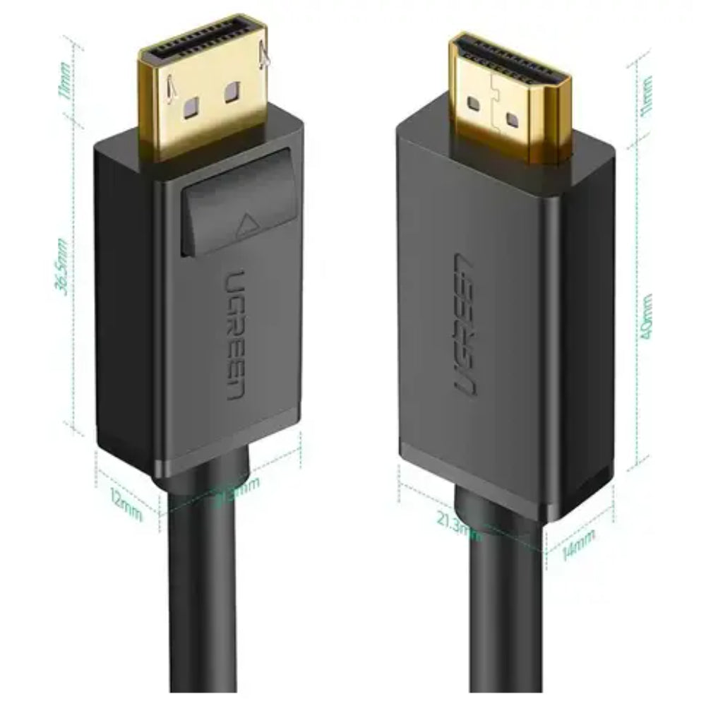 UGREEN 10203 DisplayPort Male to HDMI Male Cable | 4K UHD, 3M Length