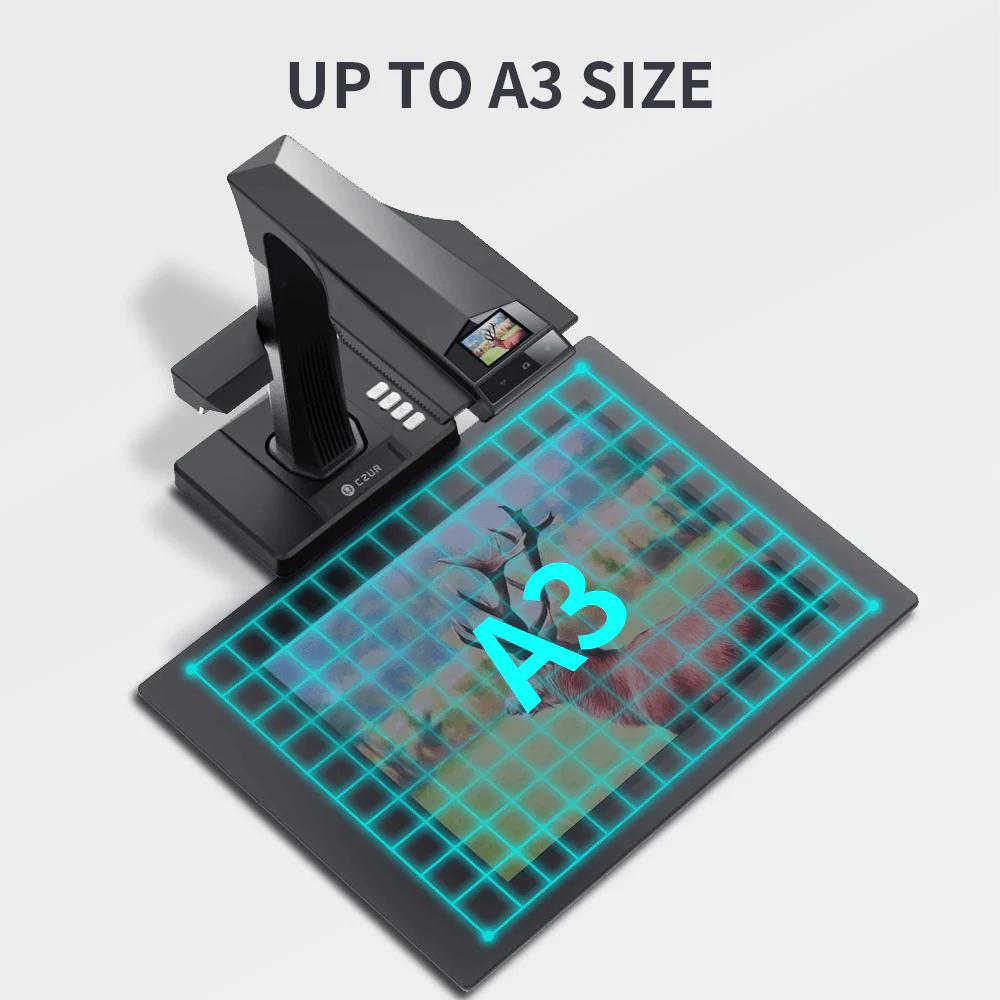 CZUR ET24 Pro | 24MP Overhead Book & Document Scanner, 1.5s Dual-Page Scan, A3 Size, 180+ Language OCR, Curve Flattening Technology