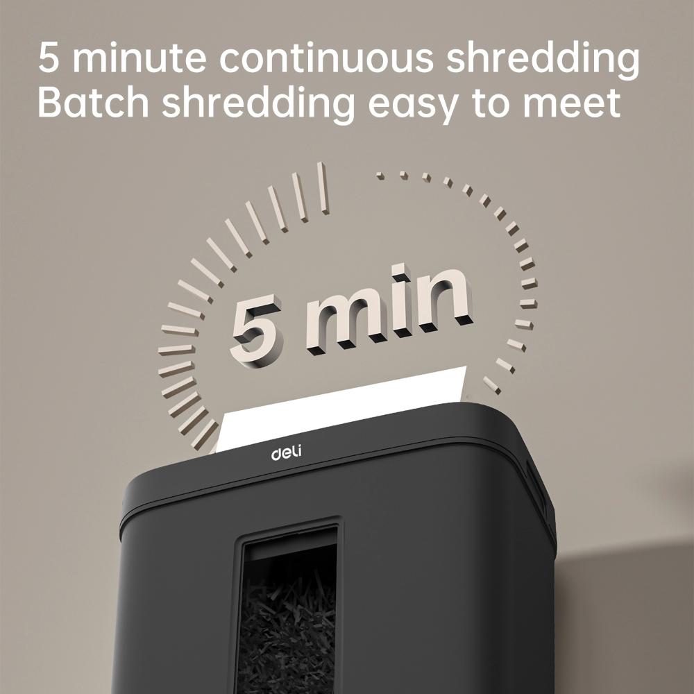 Deli ET022 Paper Shredder | 10 Sheets | Cross-Cut 4 × 40 mm | P-4 Security Level | 12L Bin | Auto Reverse | 160W