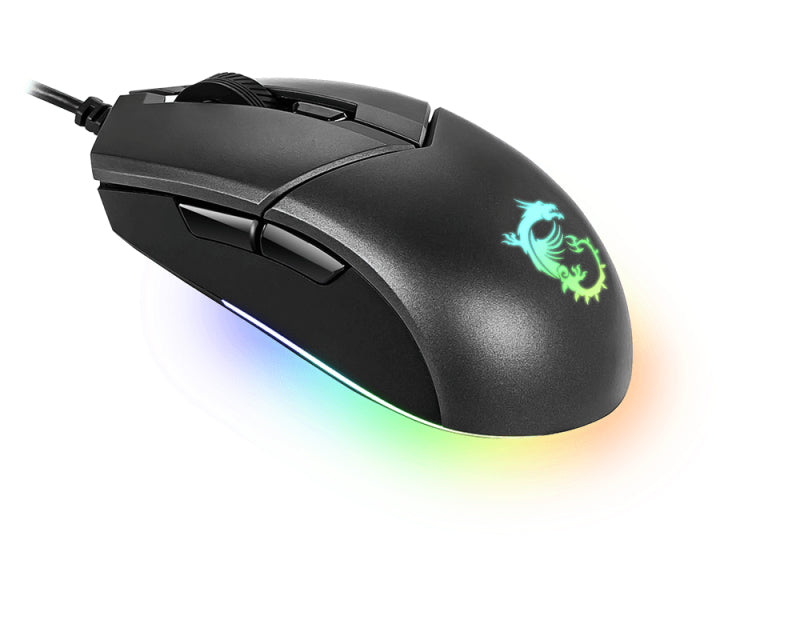 MSI CLUTCH GM11 RGB Optical Gaming Mouse | 5000 DPI, Dual-Zone RGB, Ambidextrous Design