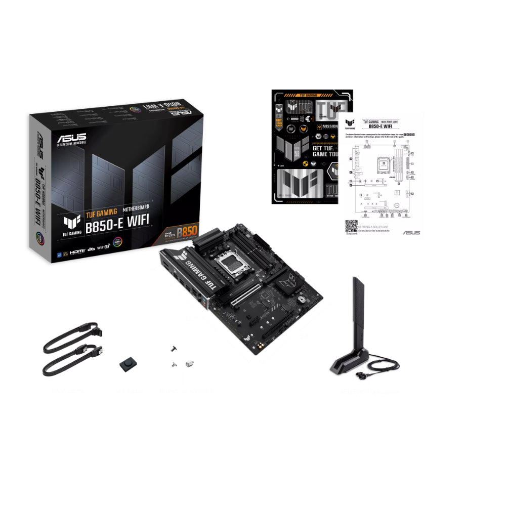 ASUS TUF GAMING B850-E WIFI AMD AM5 ATX Motherboard | Ryzen 9000/8000/7000 | 256GB DDR5 | 8000+MT/s (OC) | Wi-Fi 6E | 2.5Gb LAN | 3× M.2 | PCIe 5.0