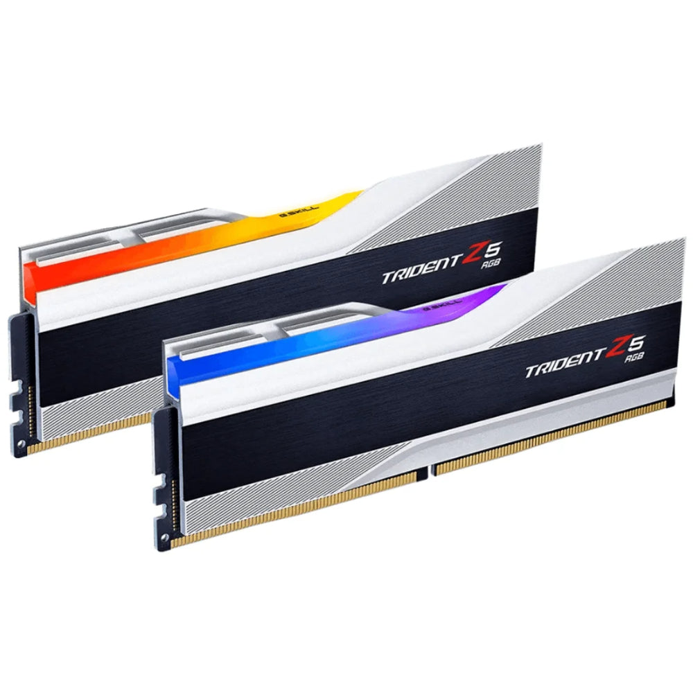 G Skill Trident Z5 RGB DDR5 Desktop Memory | 32GB (2x16GB) Kit | 6400MT/s | CL36-36-36-96 | 1.40V | Intel XMP | Black / White