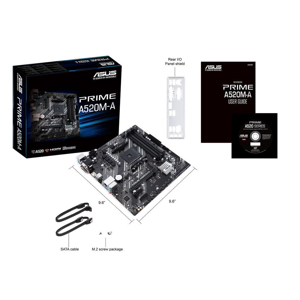 ASUS PRIME A520M-A II | Micro-ATX Motherboard | AMD AM4 Socket | DDR4 | PCIe 3.0 | Essential Connectivity