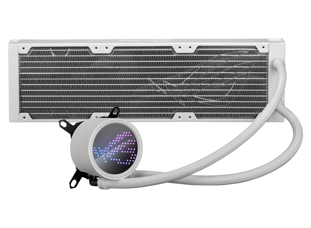 ASUS ROG Ryuo III 360 ARGB White Edition | AIO Liquid CPU Cooler, Anime Matrix™ LED, ARGB Fans, Asetek 8th Gen Pump