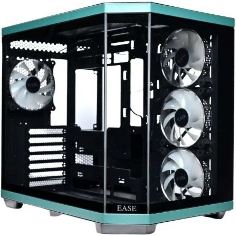 EASE EC124B Pro Tempered Glass Gaming Case | Panoramic Full-View with Advanced Cooling