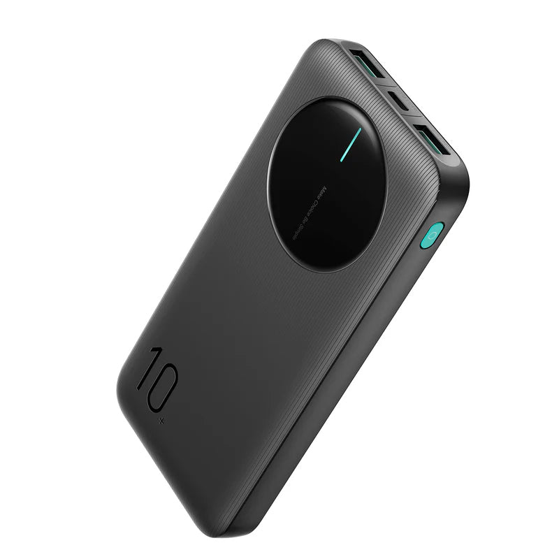 Joyroom JR-PBF12 | 10000 mAh Power Bank with LED Display | Type-C In/Out & Triple 2.4 A Outputs | Compact & Safe