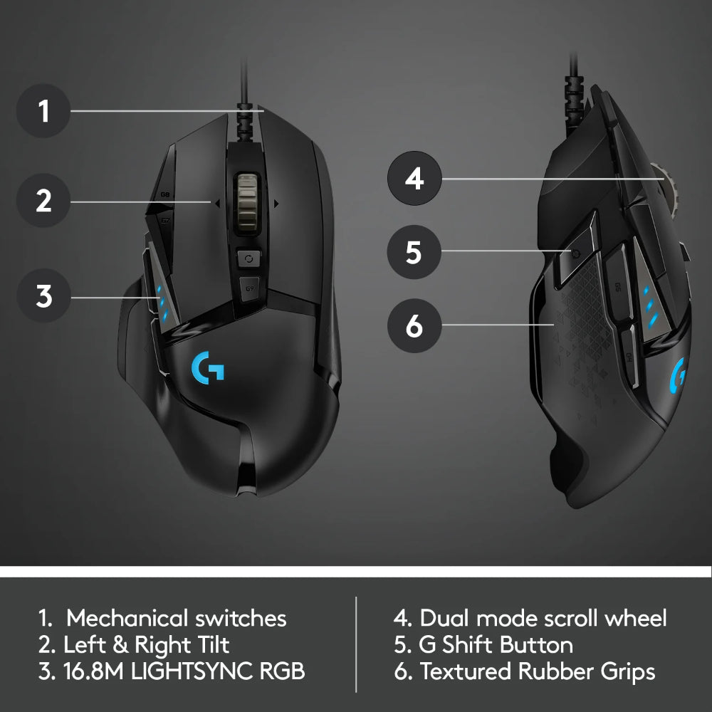 Logitech G502 HERO SPECTRUM RGB Tunable Gaming Mouse | High-Performance Gaming Mouse