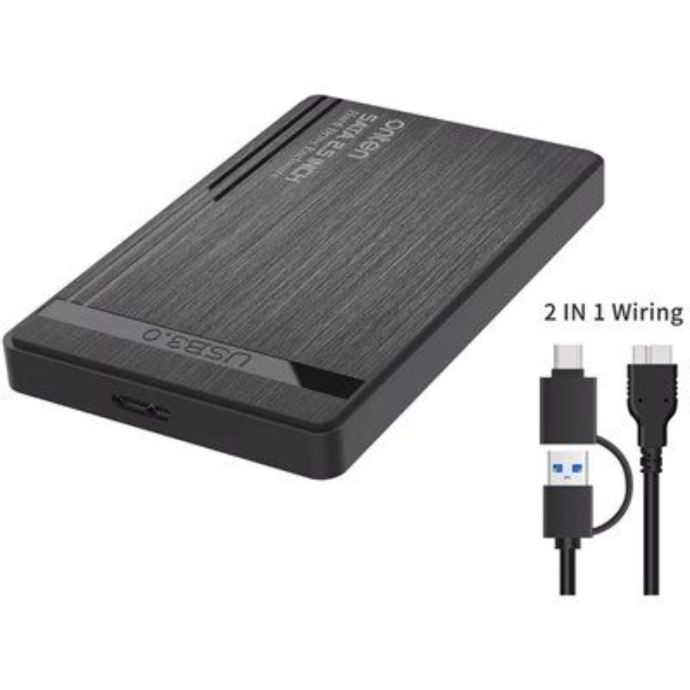 Onten OTN-UHD1 | 2.5" SATA HDD/SSD External Case | USB 3.2 Gen 1 / USB-C | Tool-Free Design | UASP Protocol | LED Indicator | For Windows, macOS, Linux