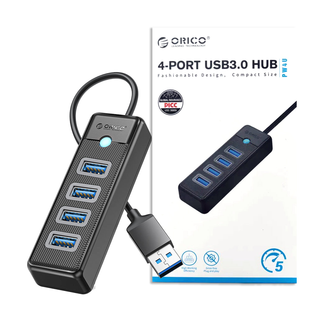 ORICO PW4U 4-Port USB 3.0 Hub | 5Gbps High-Speed Data Transfer