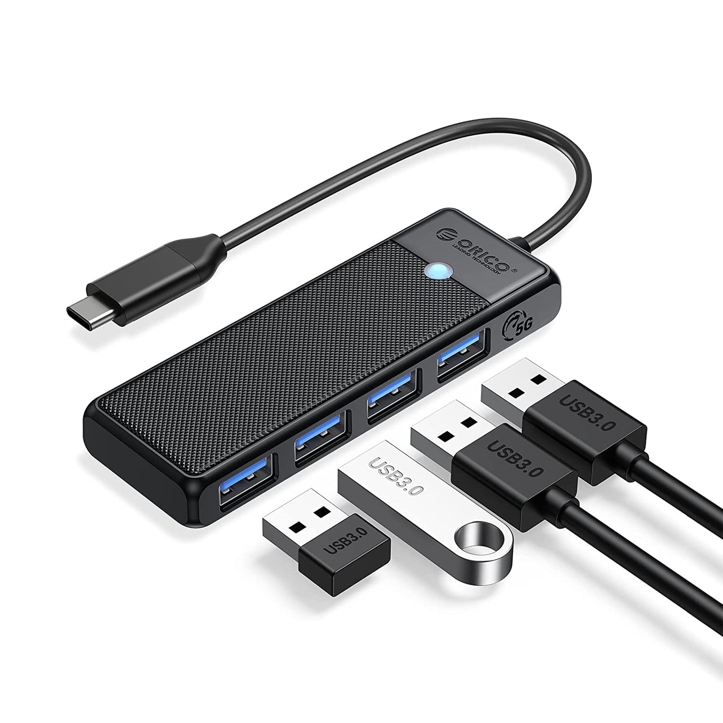 ORICO Type-C to USB 3.0 Hub | 4 Ports | High-Speed Data Transfer | Plug & Play