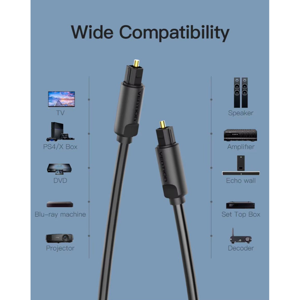 Onten OTN-7515 | Optical Digital Audio Cable | 1.3M Length | Toslink Interface | Lossless Sound Transmission | For PS4, Xbox, Amplifiers, Soundbars, Home Theater Systems
