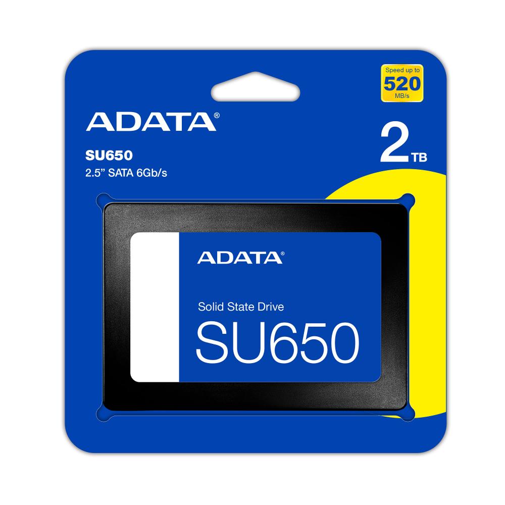 ADATA SU650 | 2.5" SATA SSD | 3D NAND Internal Solid State Drive | Up to 520MB/s | 256GB / 512GB / 1TB / 2TB