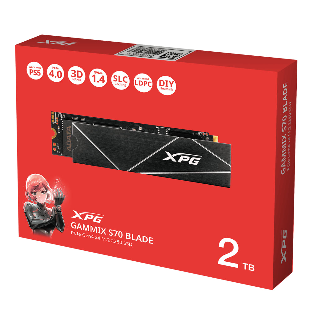 XPG 2TB S70 BLADE M.2 NVME Gen 4 SSD | Massive Speed, Massive Capacity