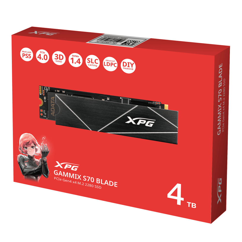XPG 4TB S70 BLADE M.2 NVME Gen 4 SSD | Ultimate Capacity with Unmatched Speed