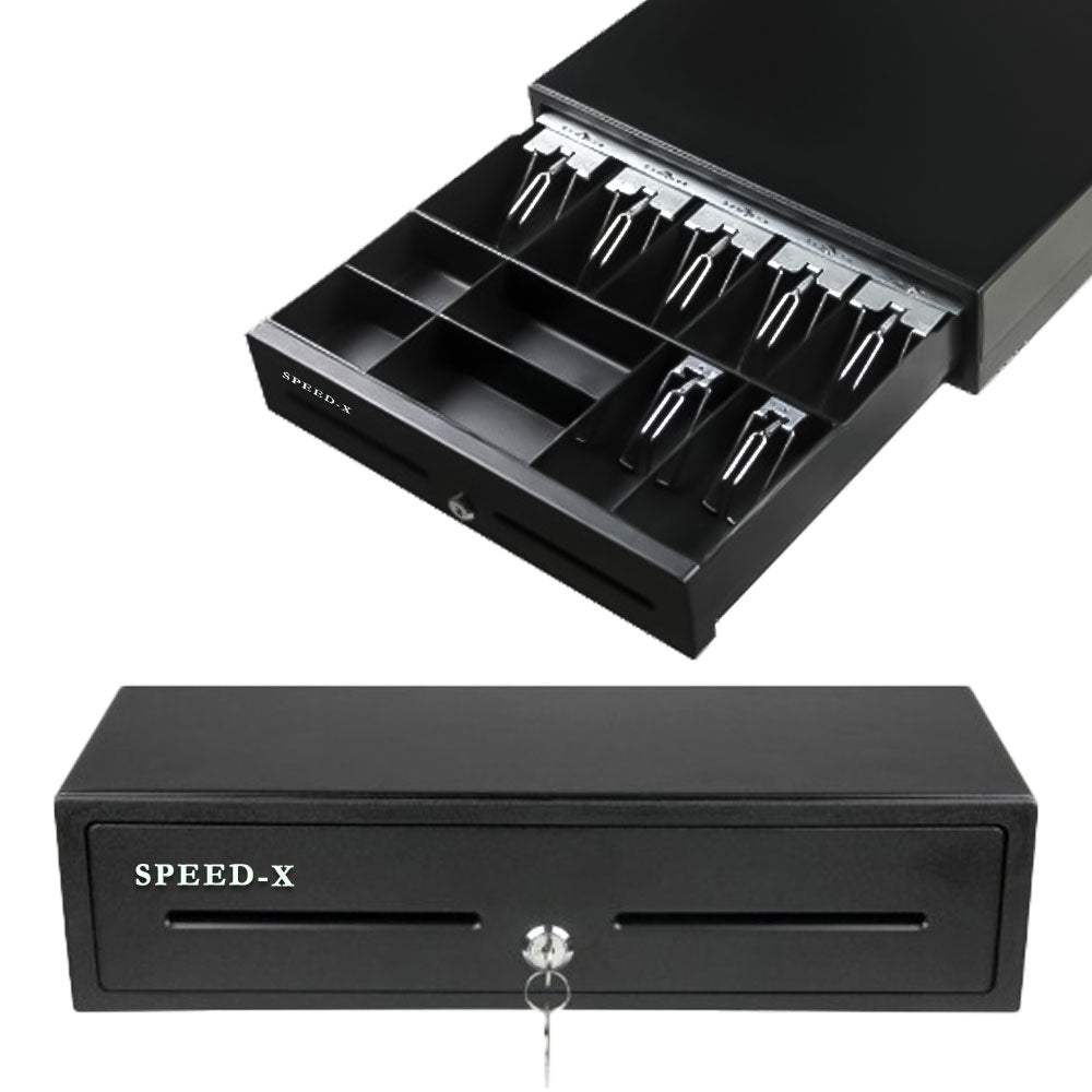 Speed-X Cash Drawer | 7 Bills, 4 Coins | Heavy-Duty Metal | RJ11 POS Compatible