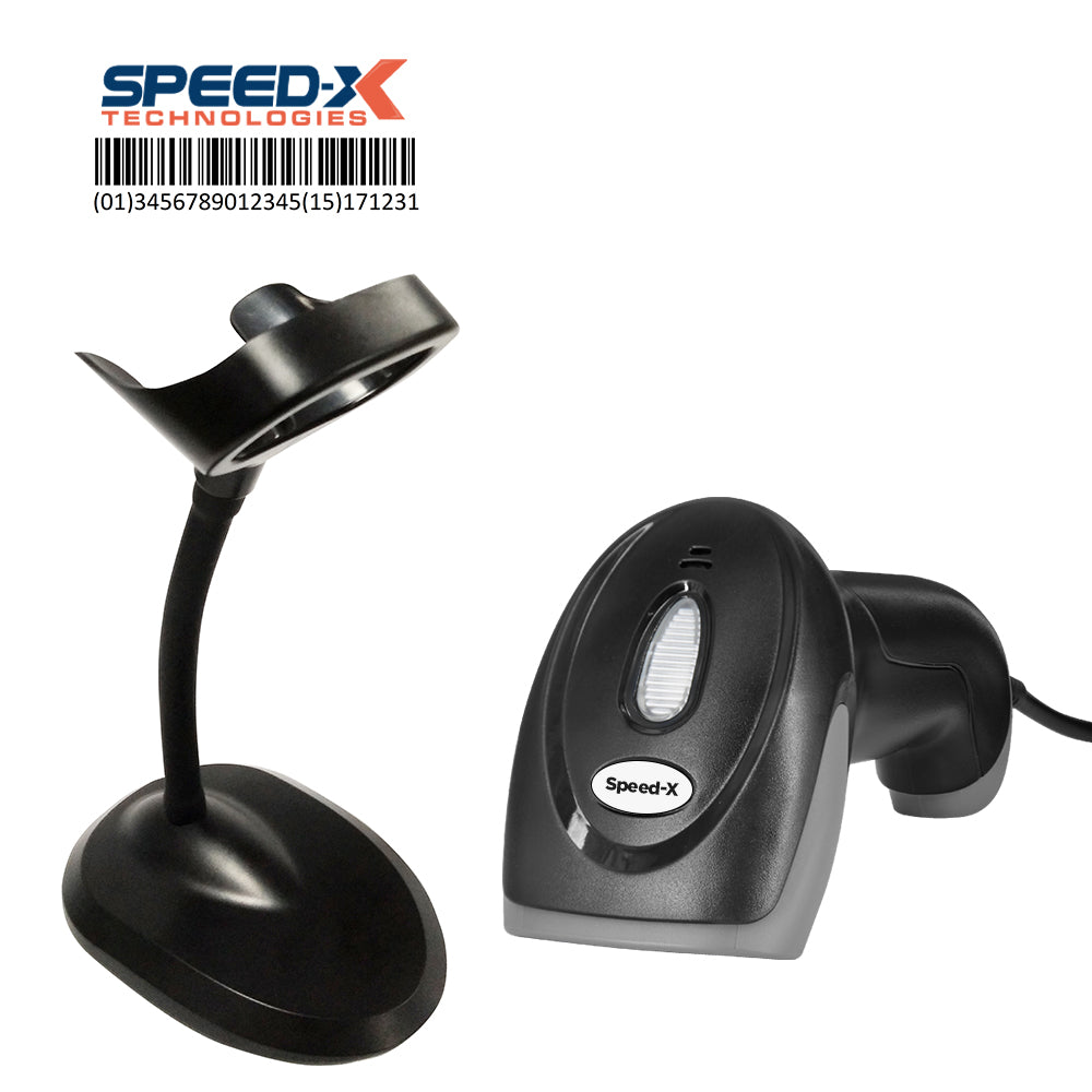 Speed-X 8400 | 1D Laser Handheld Barcode Scanner (Plug-and-Play USB Cable)