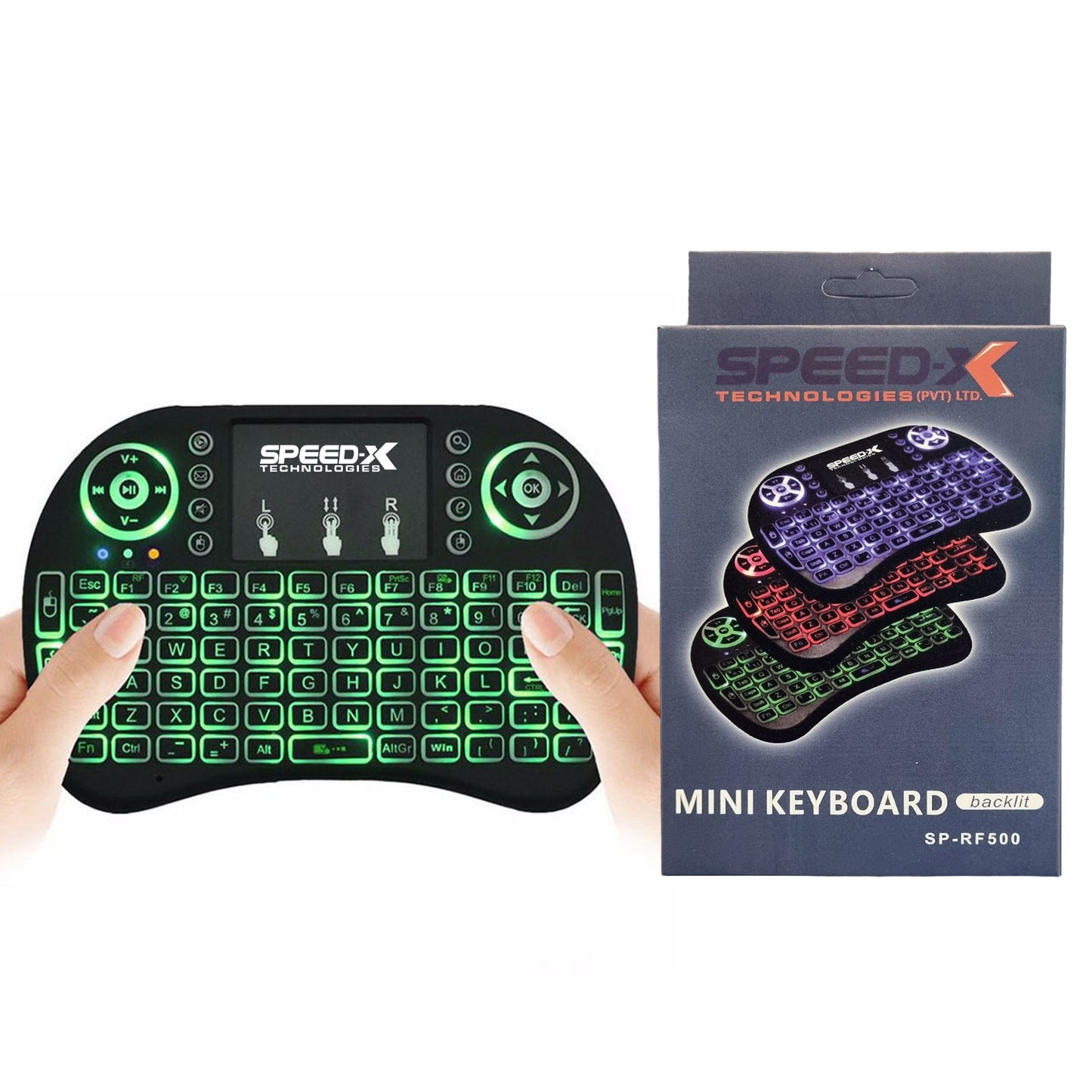 Speed-X RF 500 Mini Touchpad Wireless Keyboard Mouse with Backlight