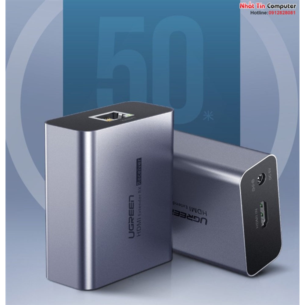 UGREEN 20519 | HDMI Over Ethernet Extender | 1080P Full HD | Up to 70M | CAT6/CAT7 Cable | IR Pass-Through | For HDTV, Projector, Monitor, DVR