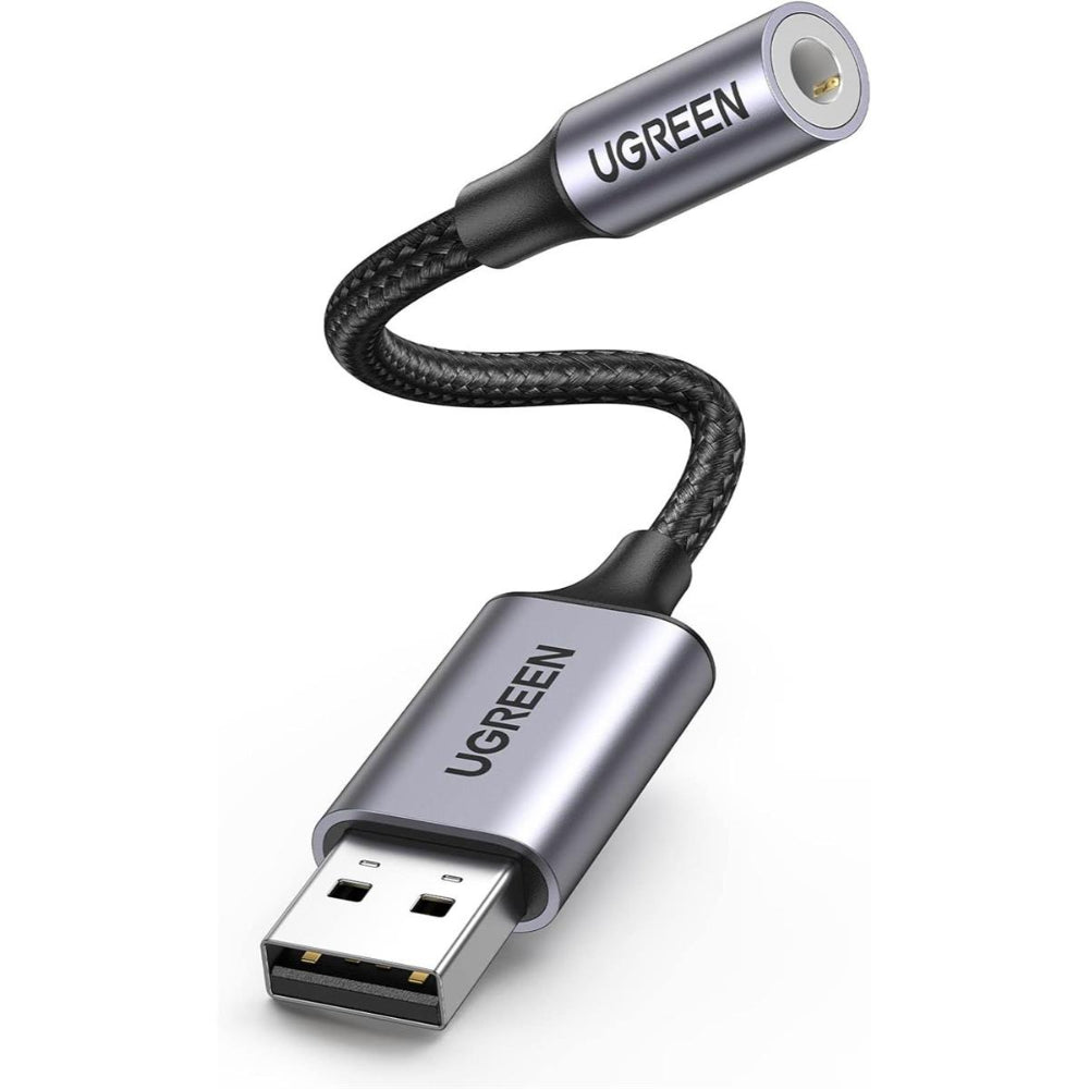 UGREEN 30757 | USB 2.0 to 3.5mm Audio Adapter (Aluminum Alloy, 25cm)