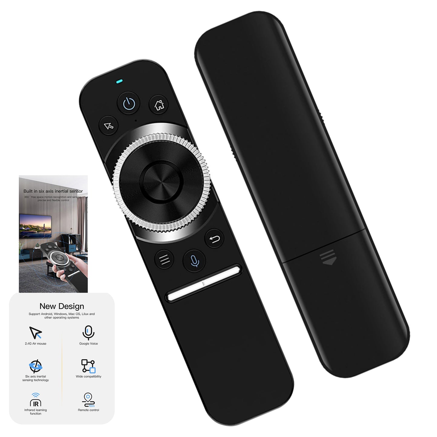 W1S 2.4G Wireless Air Mouse Remote Control | Smart TV and Android TV Box Remote with 6-Axis Gyroscope Sensor
