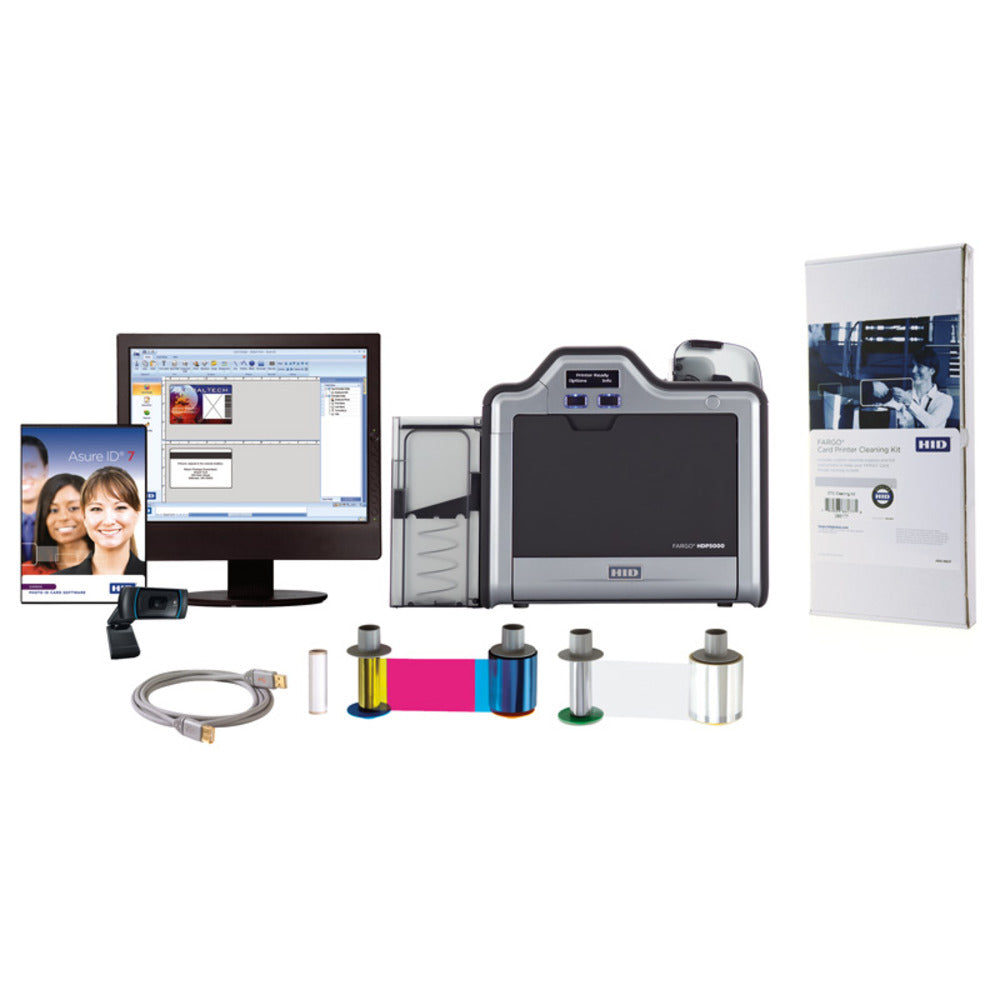 HID FARGO HDP5000 ID Card Printer & Encoder | Single/Dual-Sided | Smart Card Encoding