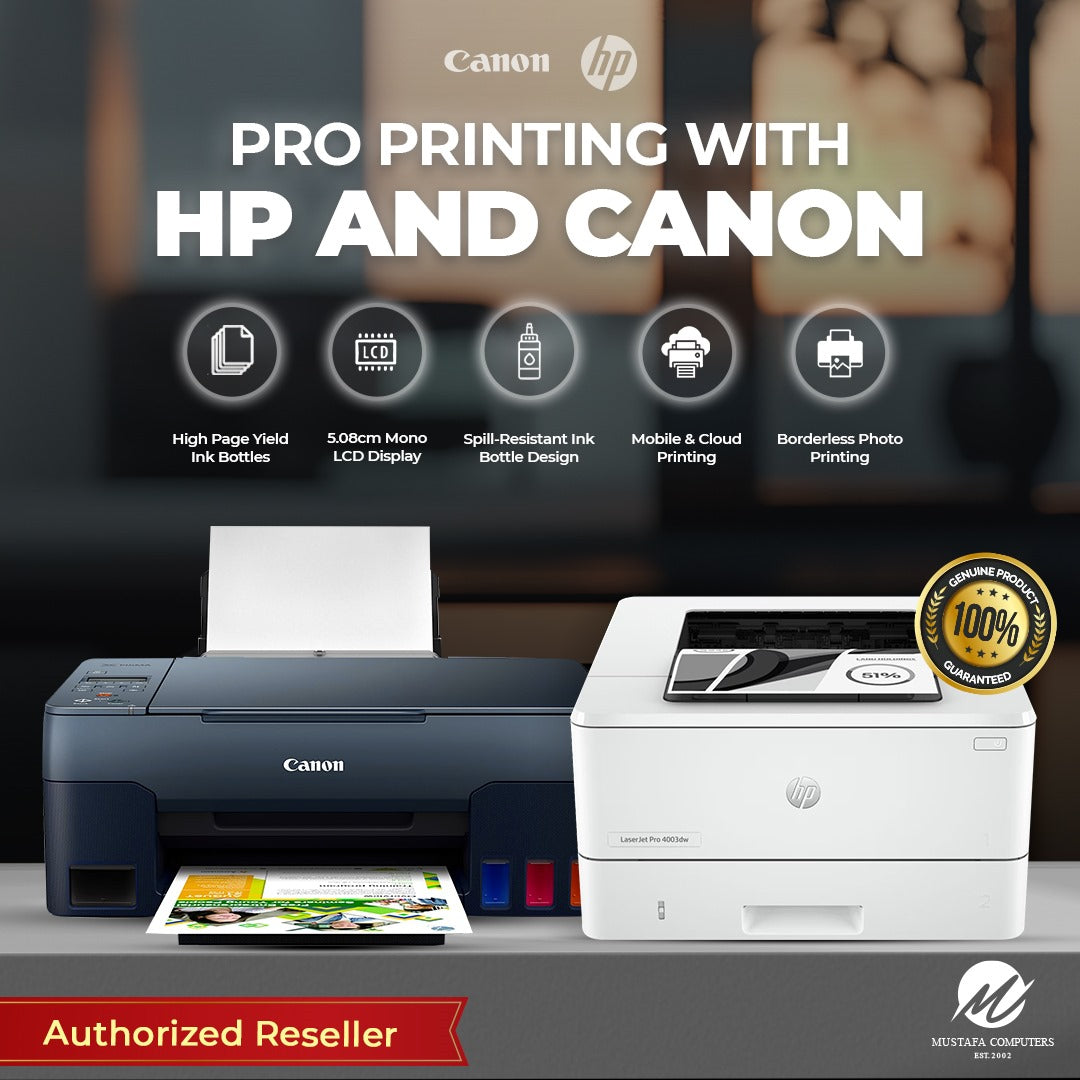 Elevate Your Business with Professional-Grade Printing from HP and Canon at Mustafa Computers