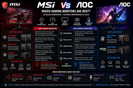 MSI vs AOC Gaming Monitors – Which Brand Is Best for Gamers in Pakistan?