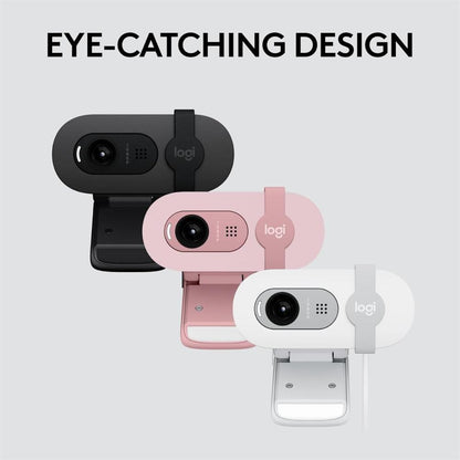 Logitech Brio 100 Full HD Webcam | 1080p 30fps | 2MP Camera | RightLight 2 Auto-Light Balance | Built-in Mic | Privacy Shutter | USB-A | 58° FOV